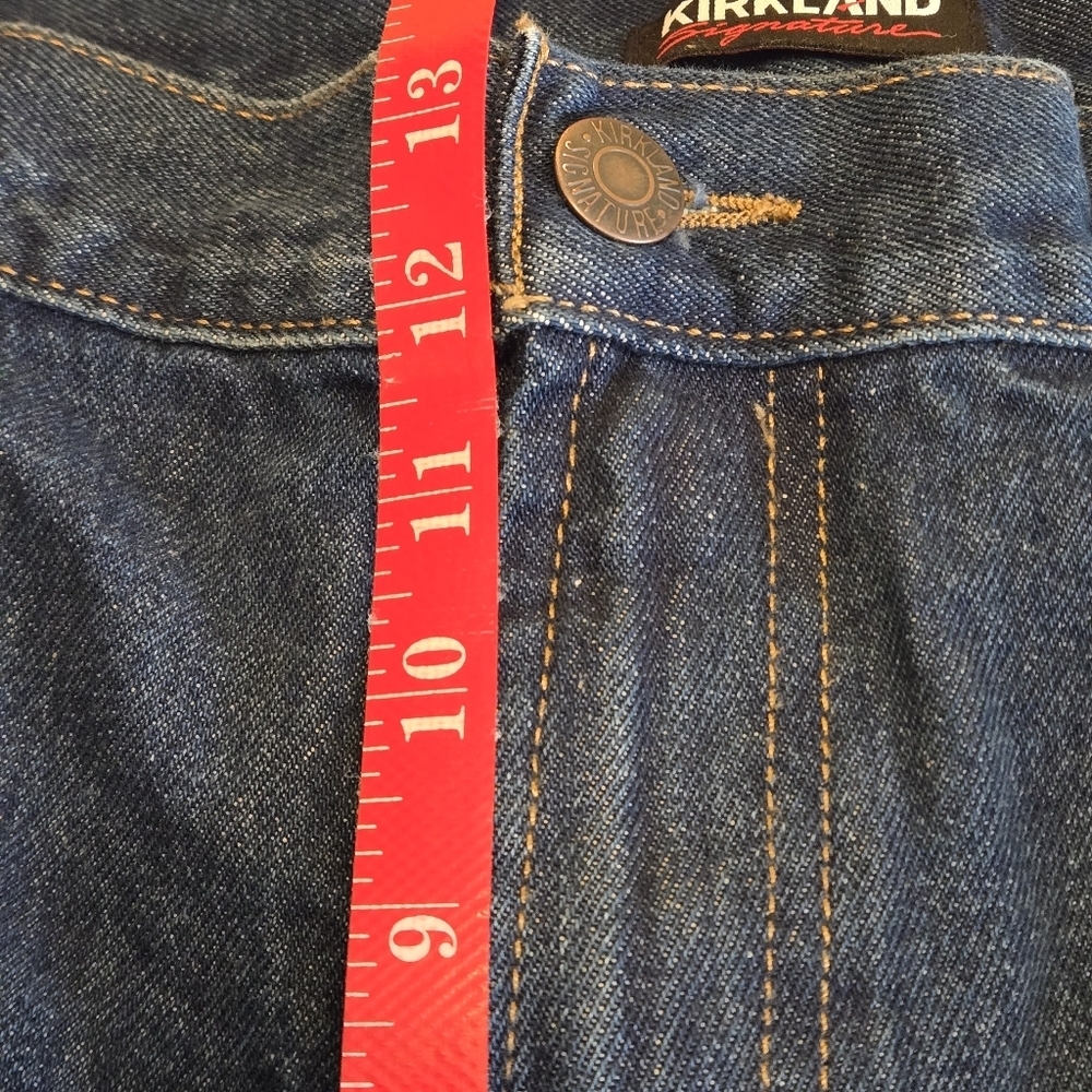 Kirkland Signature Mens 40x32 Heavyweight Denim All Cotton Dark Blue Jeans - Picture 14 of 16